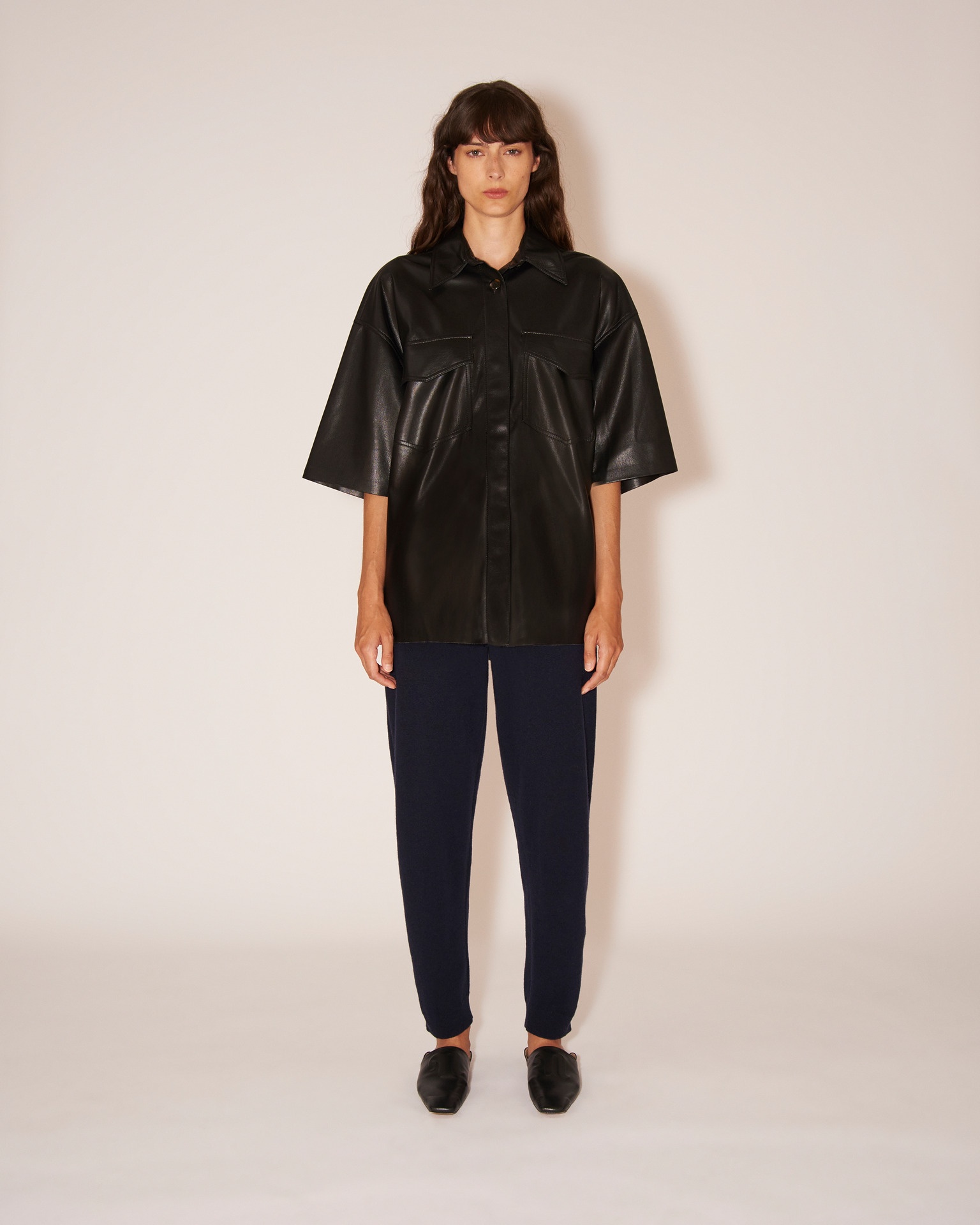 ROQUE - Vegan leather shirt - Black - 3