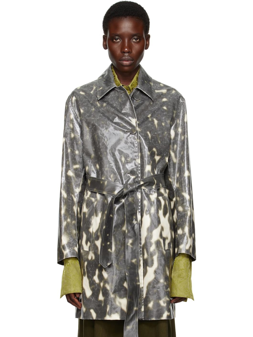 Black Water Repellent Mac Coat - 1
