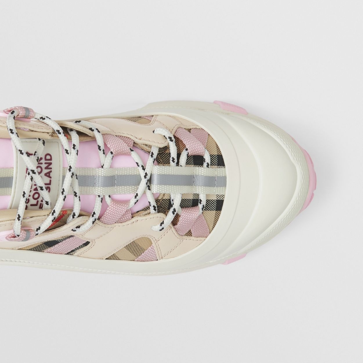 Check Cotton and Leather Arthur Sneakers - 2
