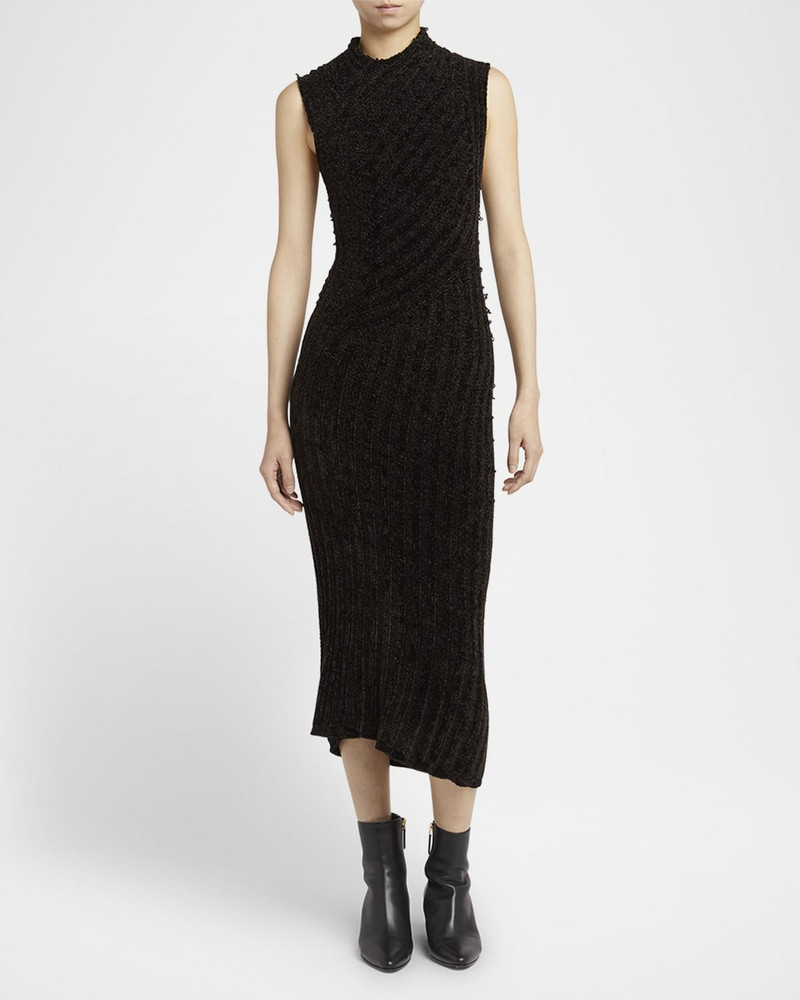 GIORGIO ARMANI Ribbed Chenille Sleeveless Midi Dress outlook