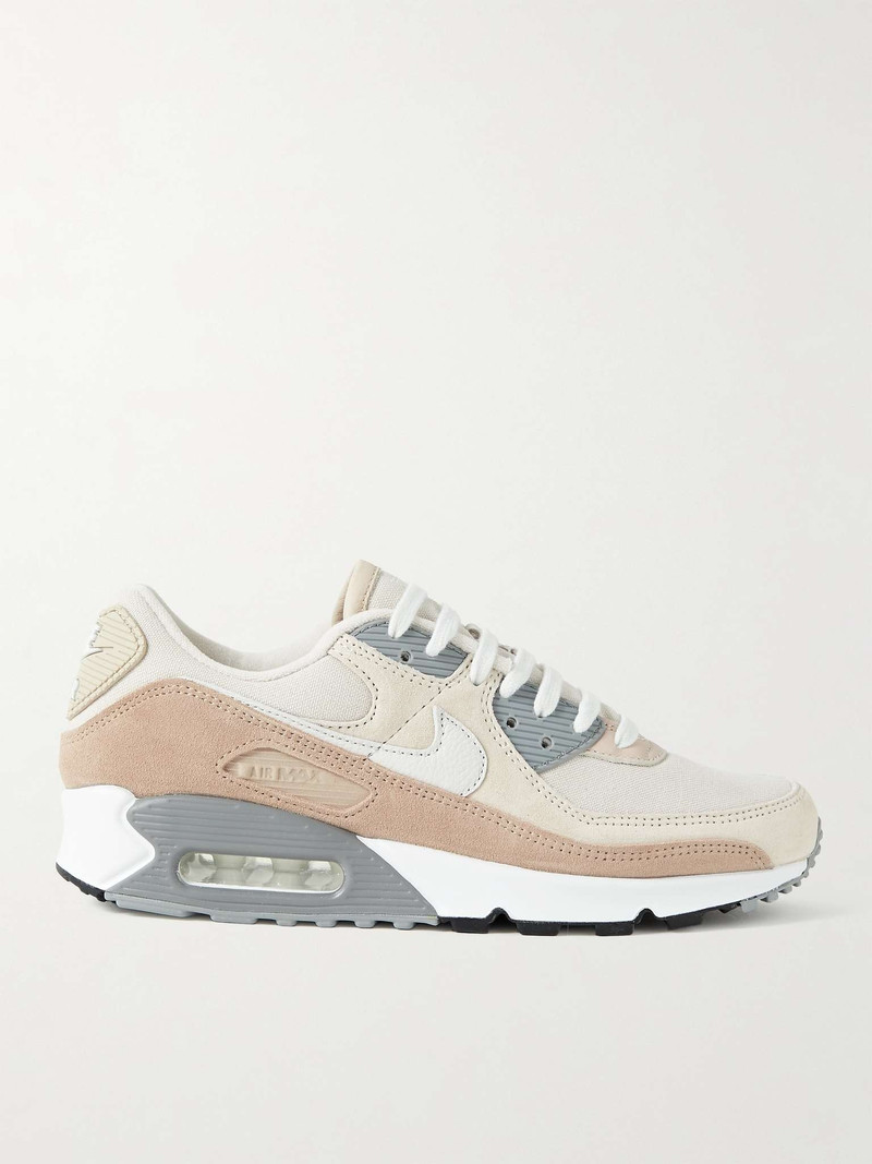 Air Max 90 Leather-Trimmed Suede and Canvas Sneakers - 1