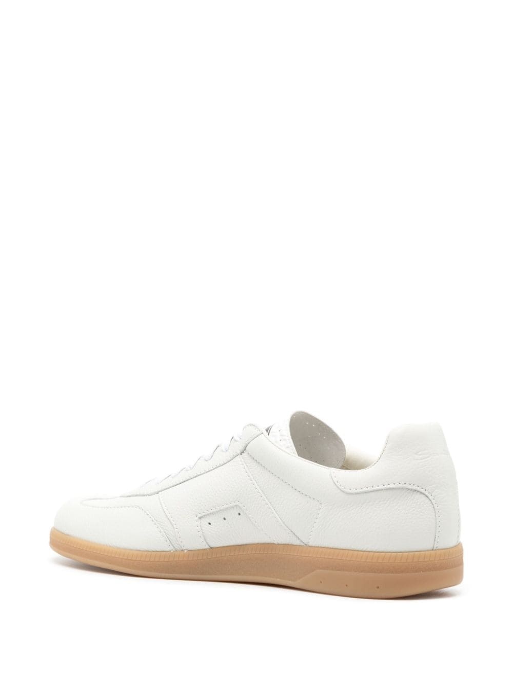 low-top leather sneakers - 3