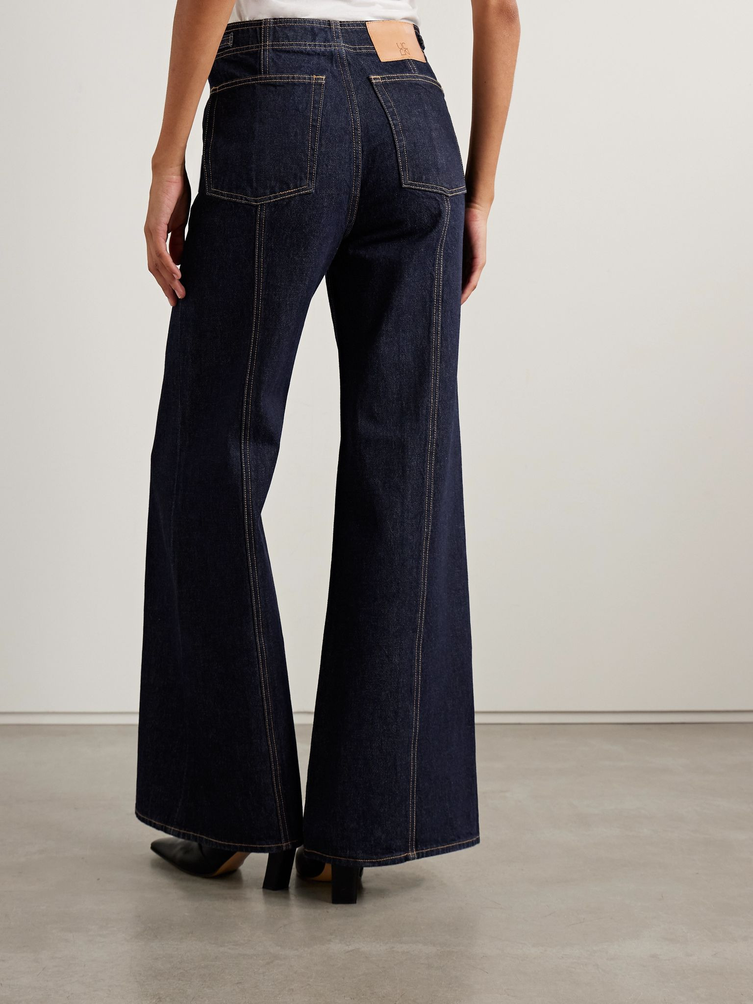The Delphine embellished high-rise flared jeans Dark denim - 4