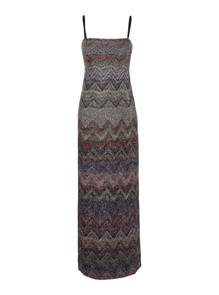 Missoni Multicolor Long Dress With Zigzag Motif In Fabric Woman - 1