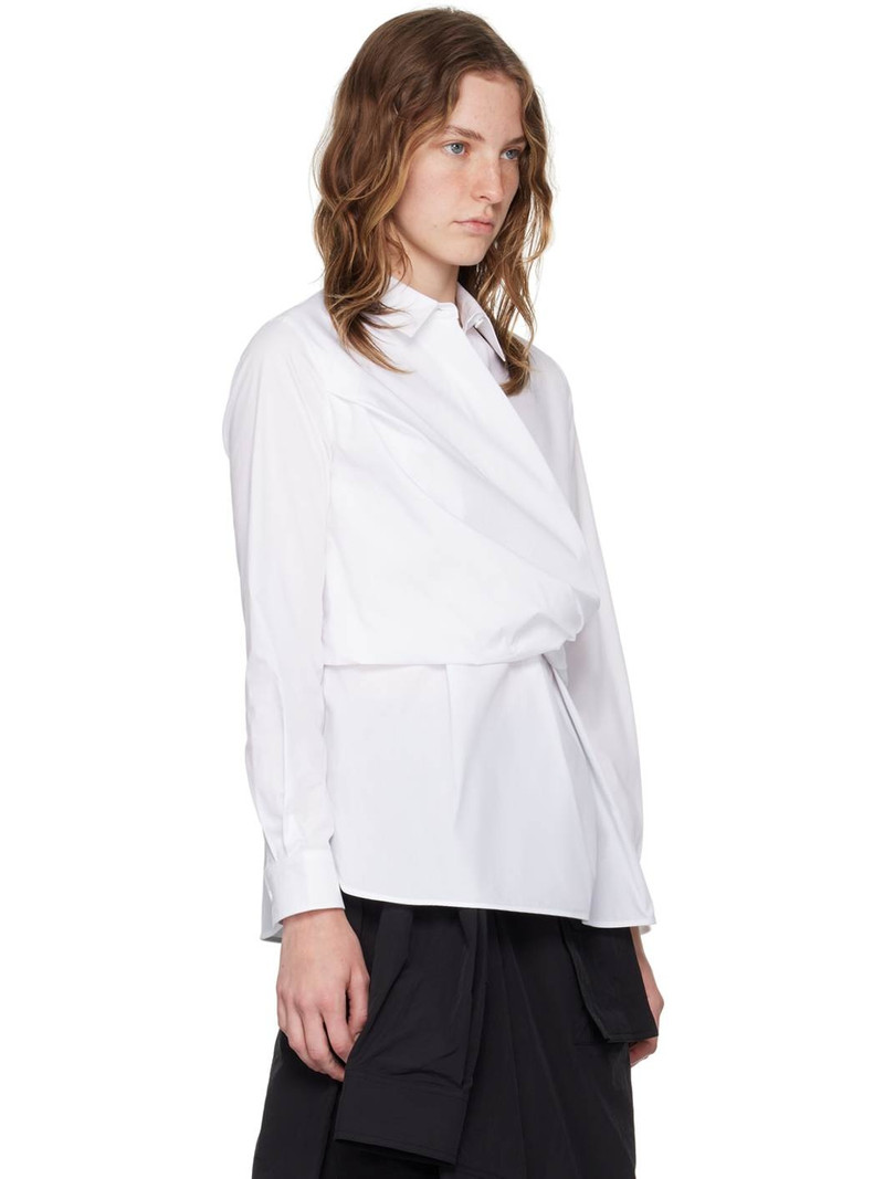 White Twisted Wrap Shirt 2