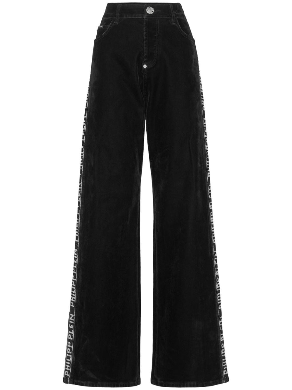 logo-tape wide-leg jeans - 1