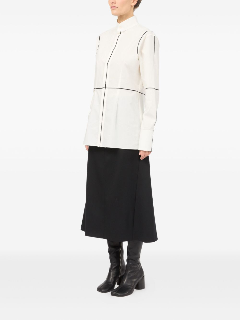 panelled shirt - 6