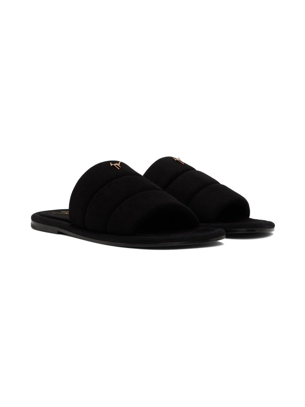 Black Suede Harmande Sandals - 4