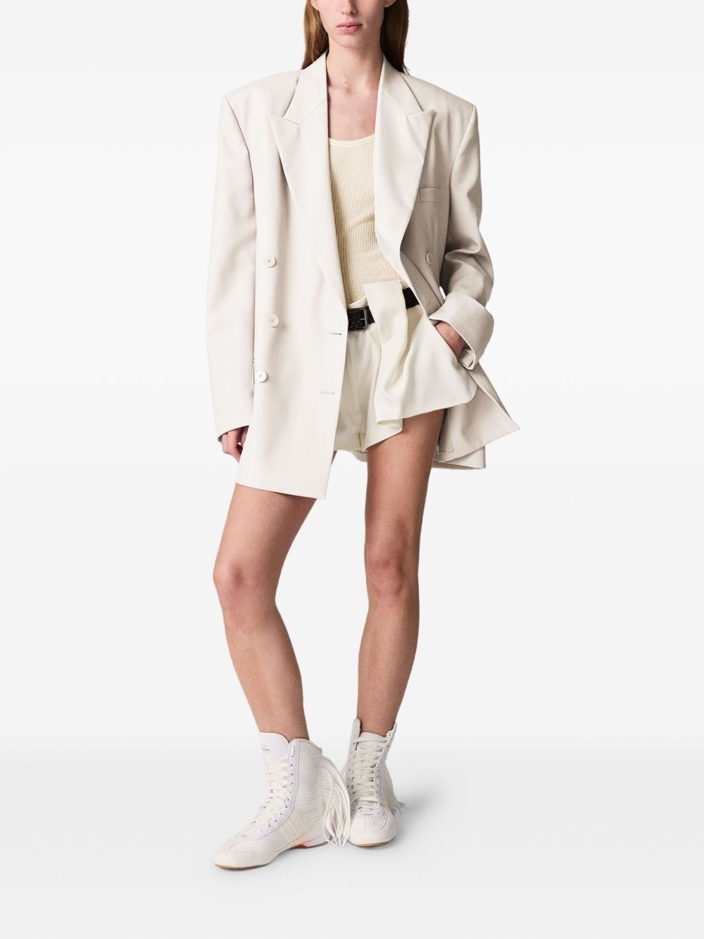 virgin wool double-breasted blazer - 2