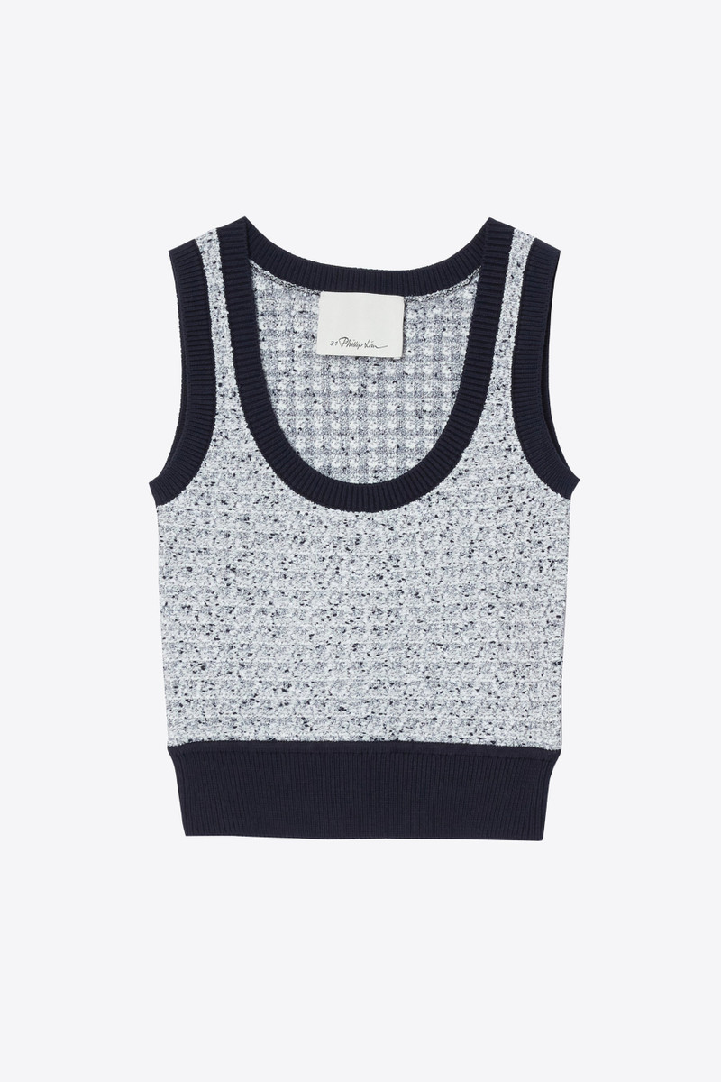 Tweed Boucle Scoop Neck Tank 7