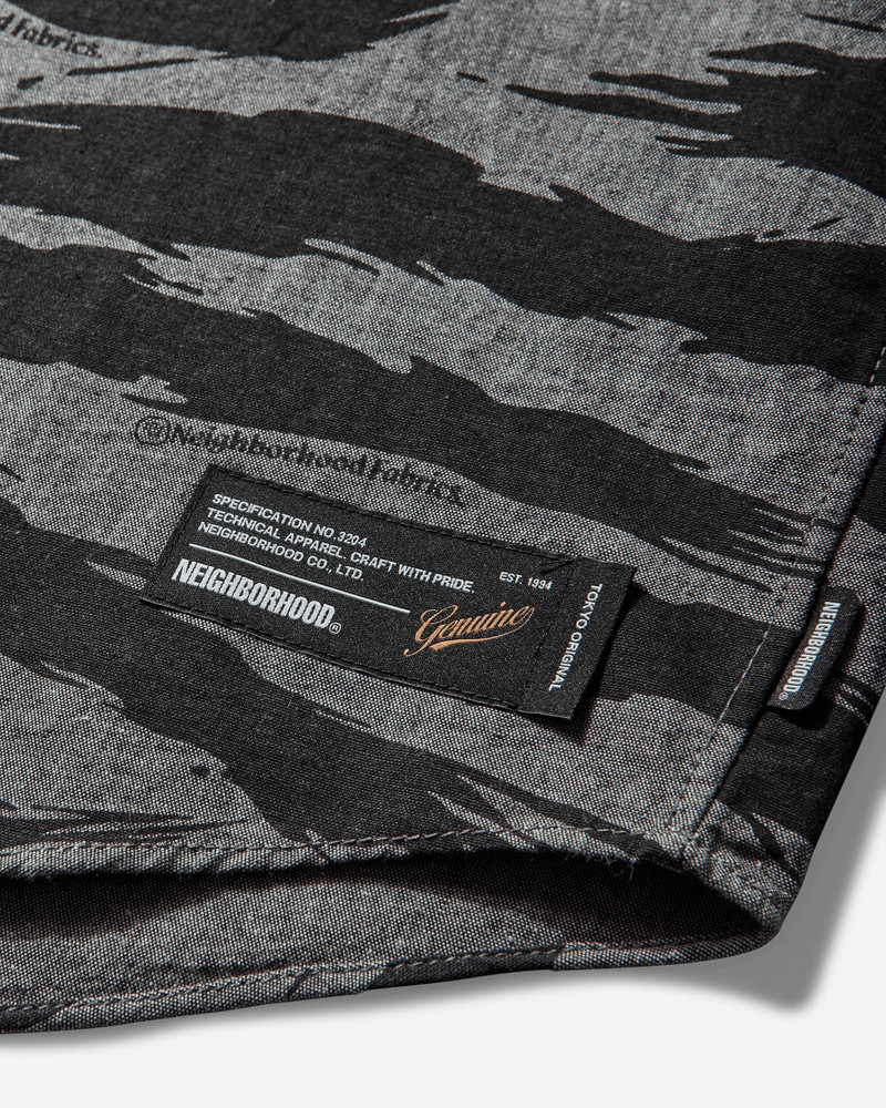 Men's Camo Pattern Chambray Longsleeve Shirt Black 3