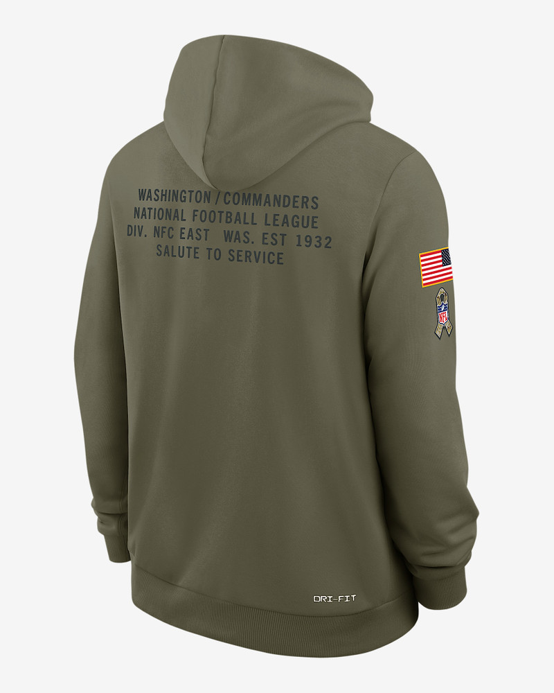 Nike Washington Commanders Salute to Service Sideline Dominant Force Men's Nike Dri-FIT NFL Pullover Hood outlook