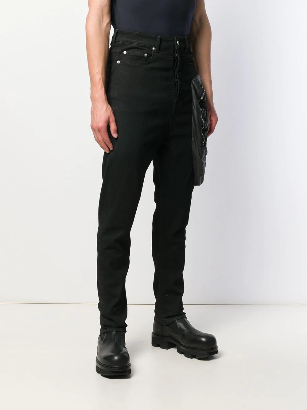 tapered drop-crotch jeans - 3