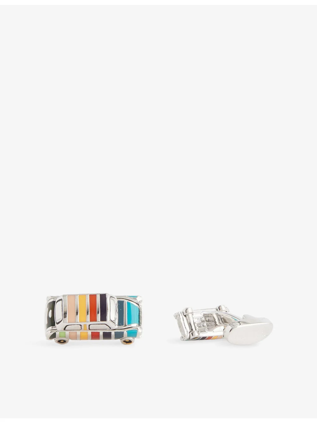 Mini Striped Metal Cufflinks - 1