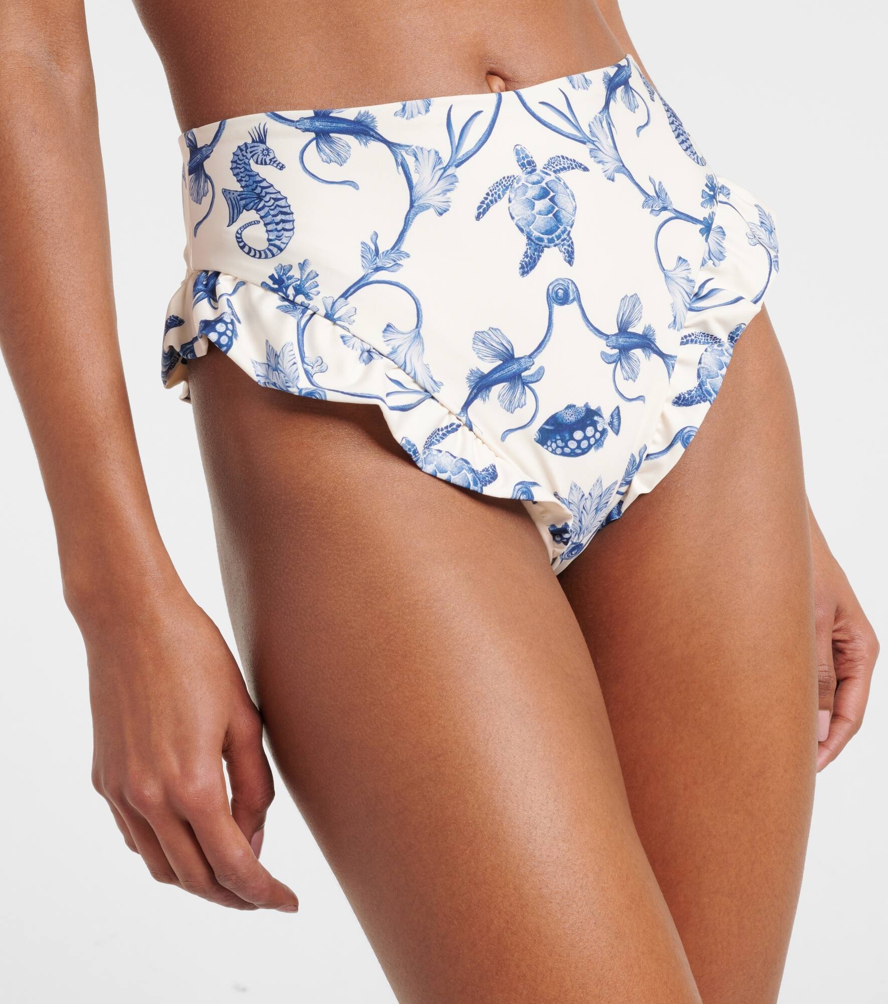 Jengibre printed ruffled bikini bottoms - 4