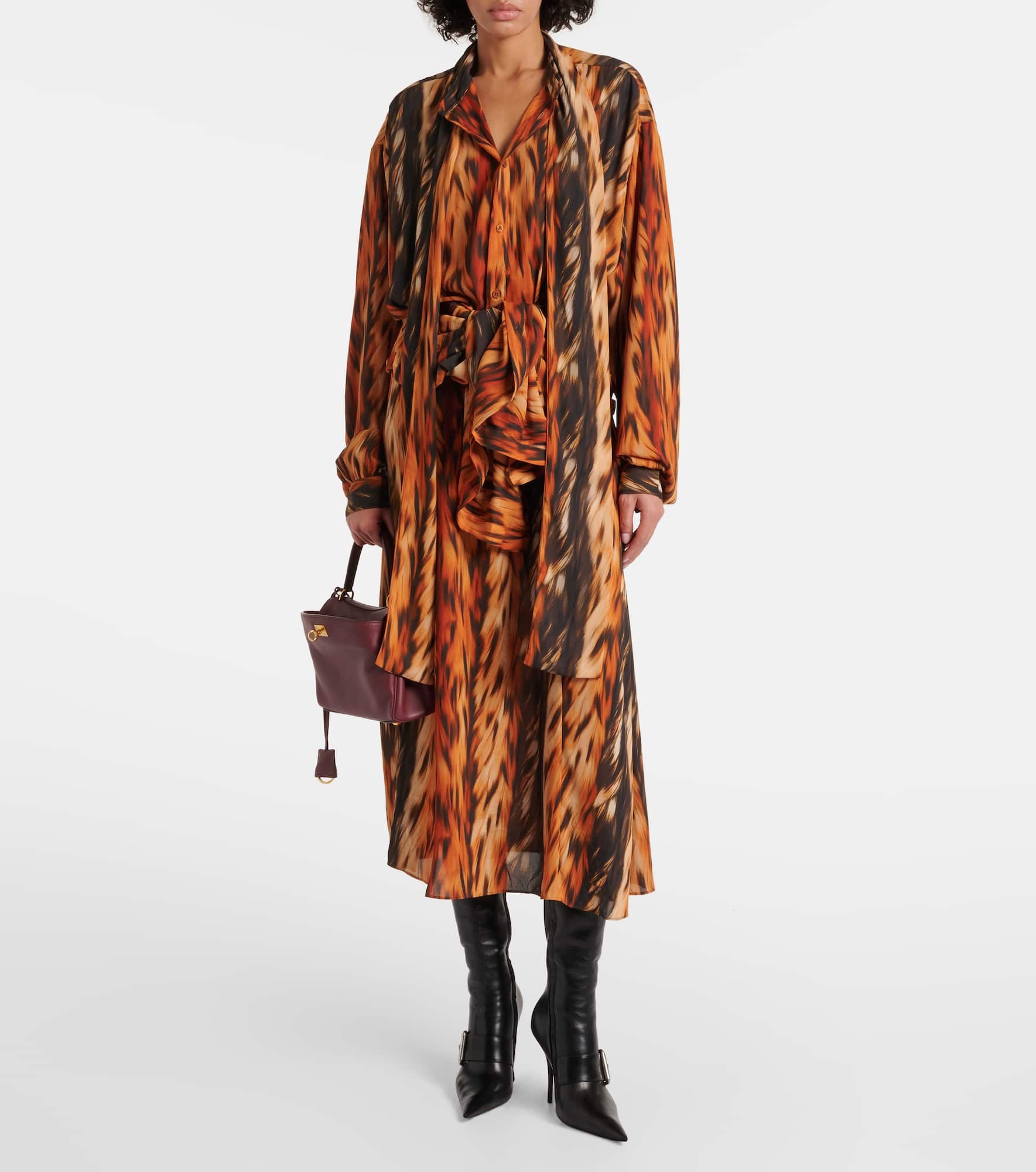 Printed crêpe midi dress - 2