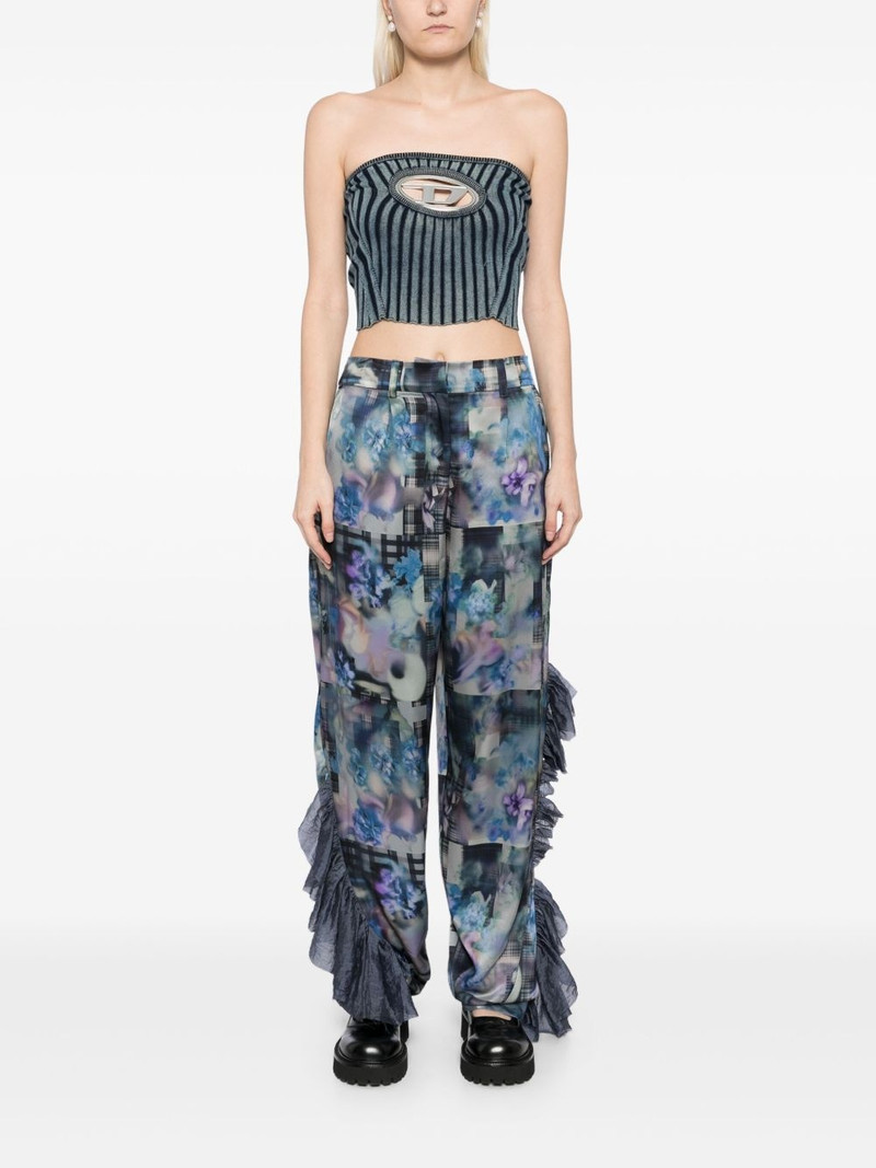 Collina Strada ruffle graphic-print trousers outlook