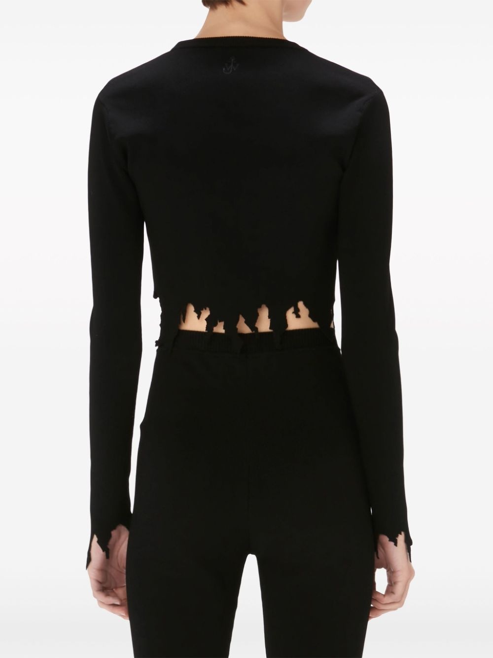 laser-cut fine-ribbed jumper - 4
