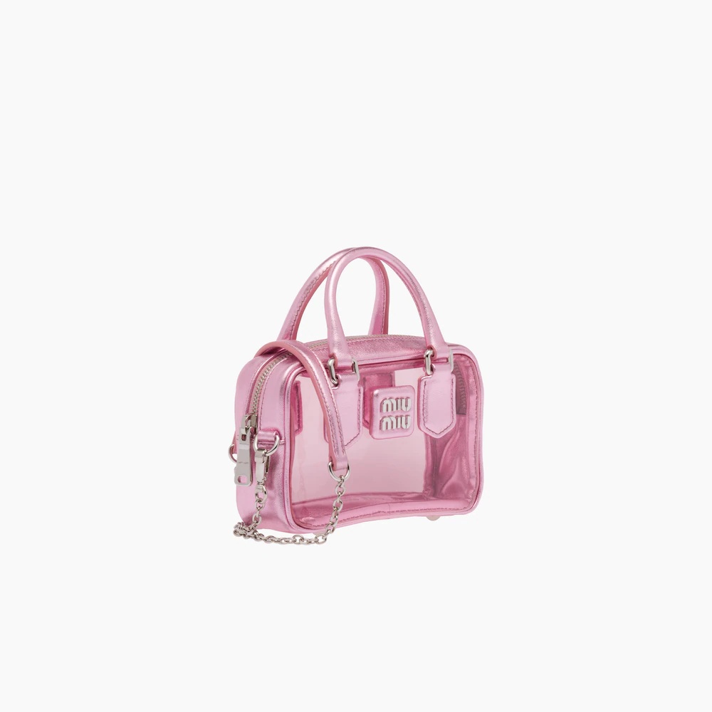 Plexiglas and nappa leather mini top-handle bag - 4