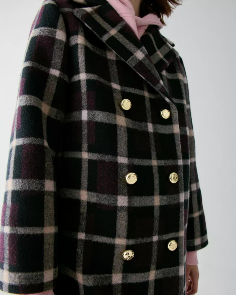 Plaid Double Breasted Coat 4