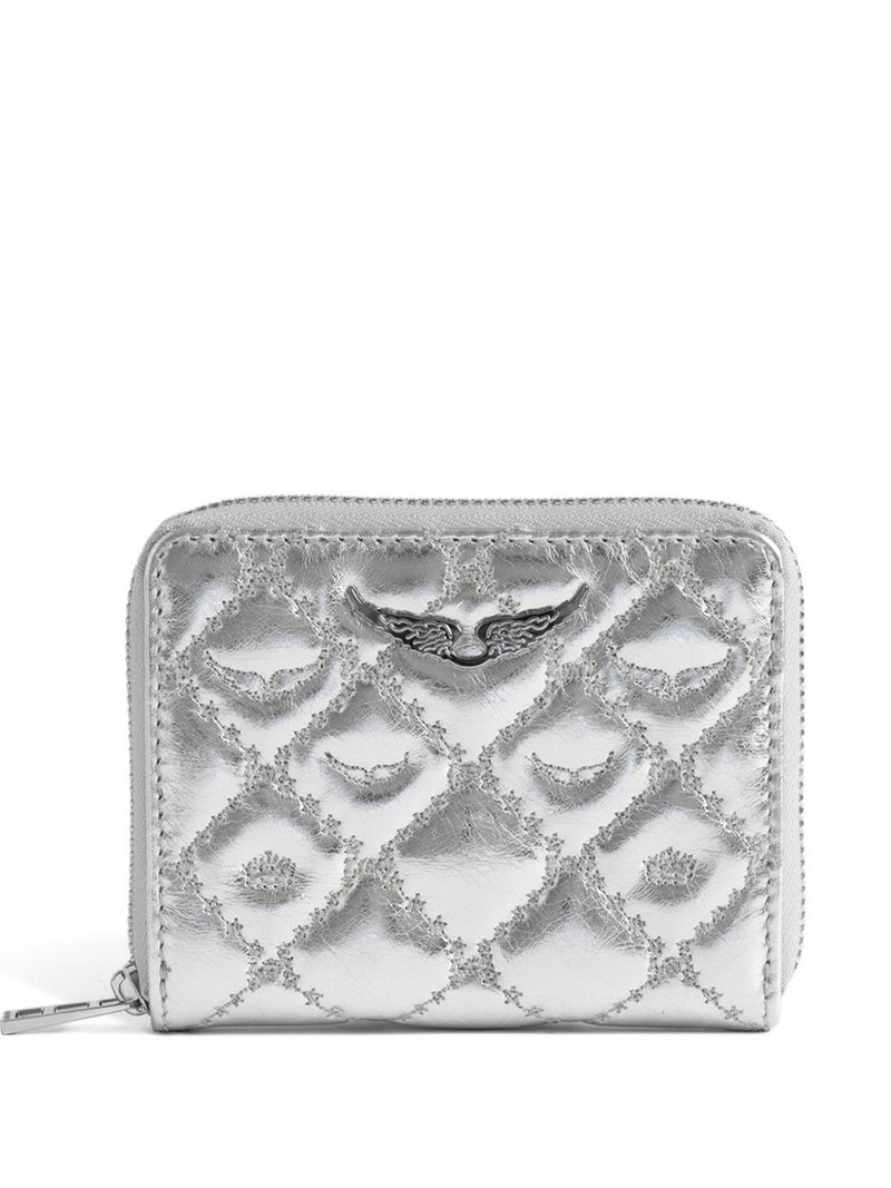 quilted leather zip wallet 1