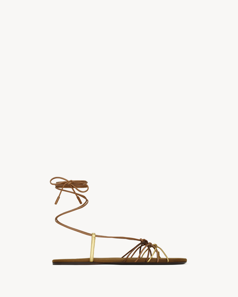 BABYLONE SANDALS IN SMOOTH AND METALLIC LEATHER - 1