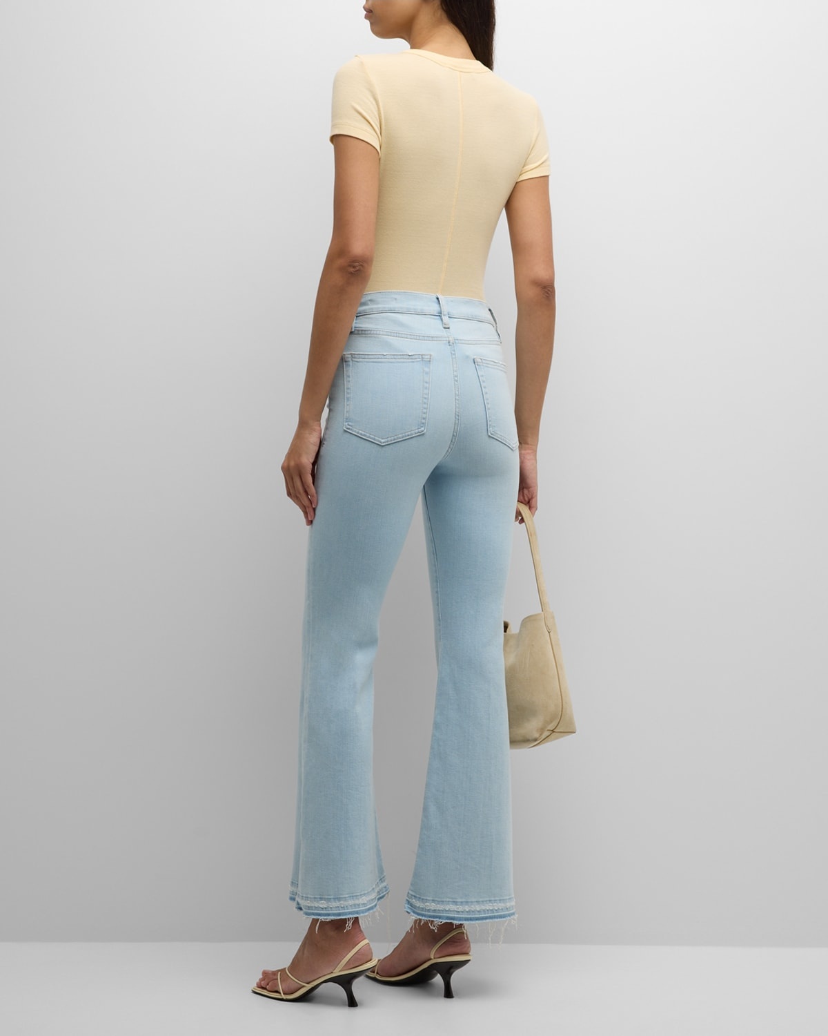 Le Easy Flare Released Fray Side Slit Jeans - 4