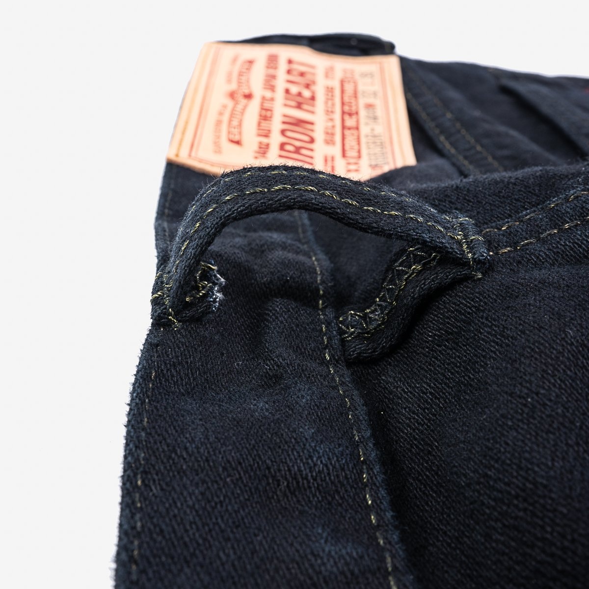 IH-666SBR-14od 14oz Broken Twill Selvedge Denim Slim Straight Cut Jeans - Indigo Overyded Black - 8