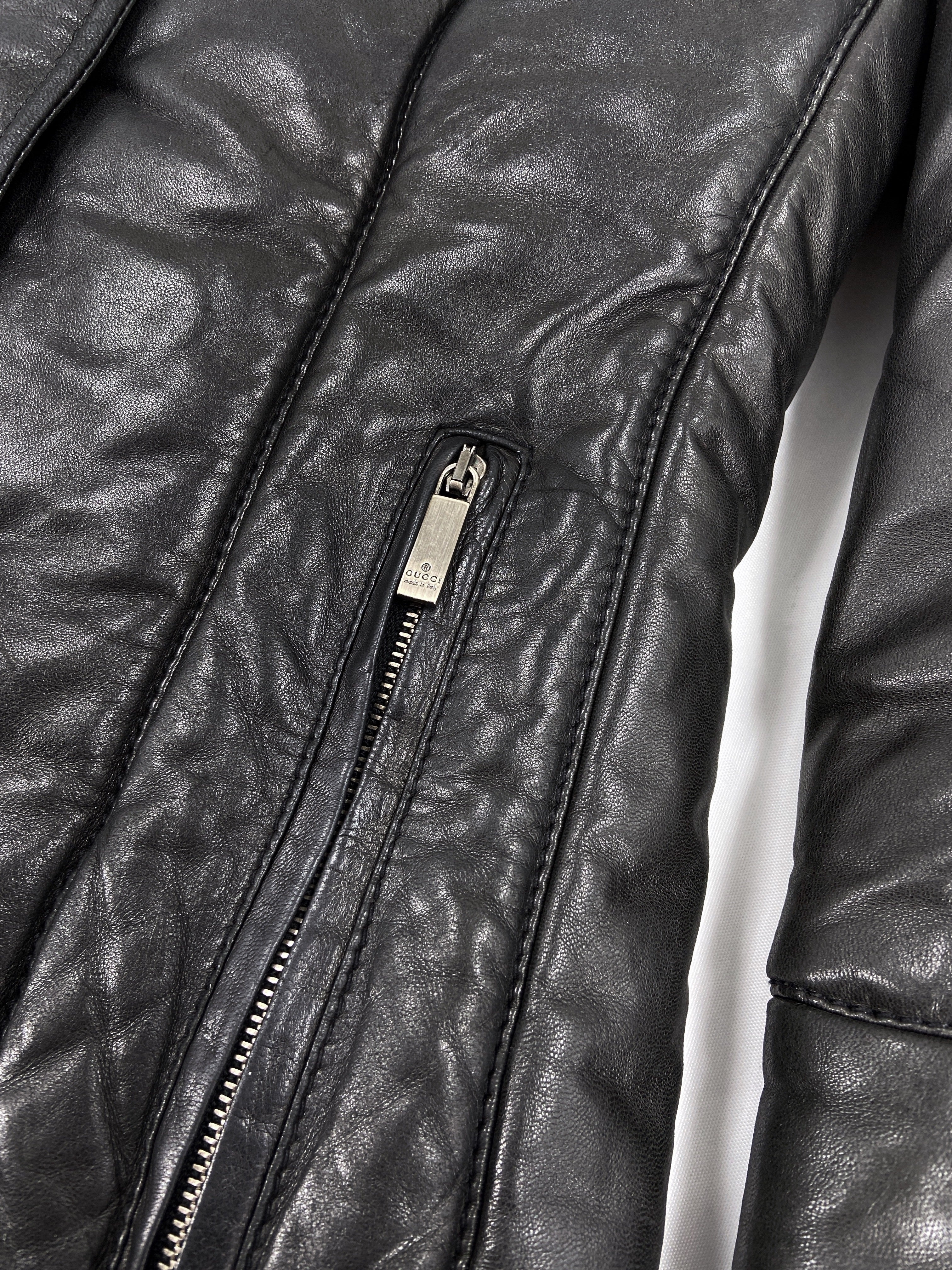 Gucci Fall 1998 Tom Ford Lambskin Leather Quilted Down Puffer Jacket 40 - 17