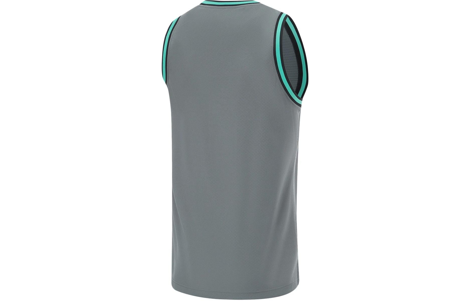 Li-Ning CBA Logo Basketball Suit 'Grey Green' AATU019-8 - 4