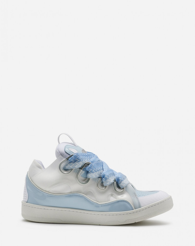 LEATHER CURB SNEAKERS - 1