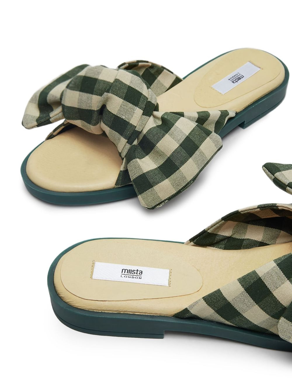 gingham bow sandals - 4