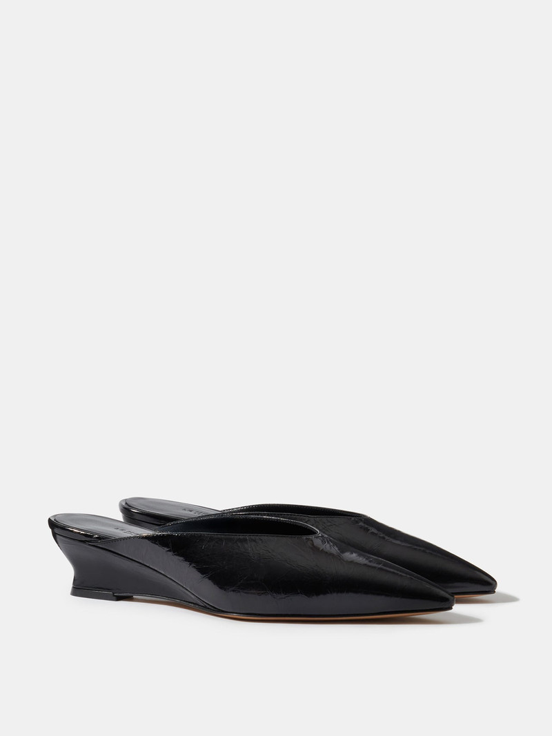 LE MONDE BÉRYL Victoria Micro Wedge Mule / Black Naplack Leather outlook