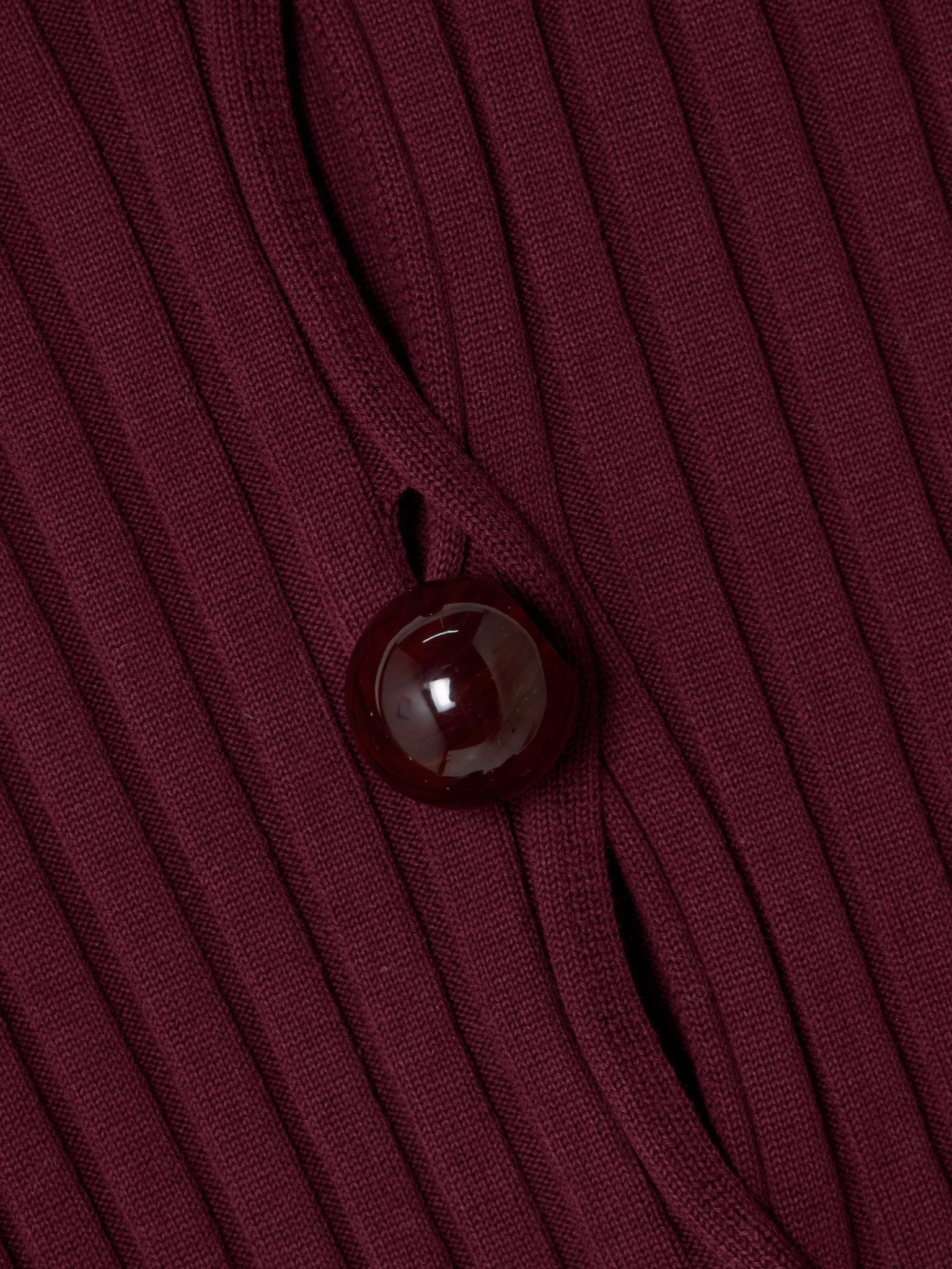 Ribbed organic cotton cardigan Burgundy - 5
