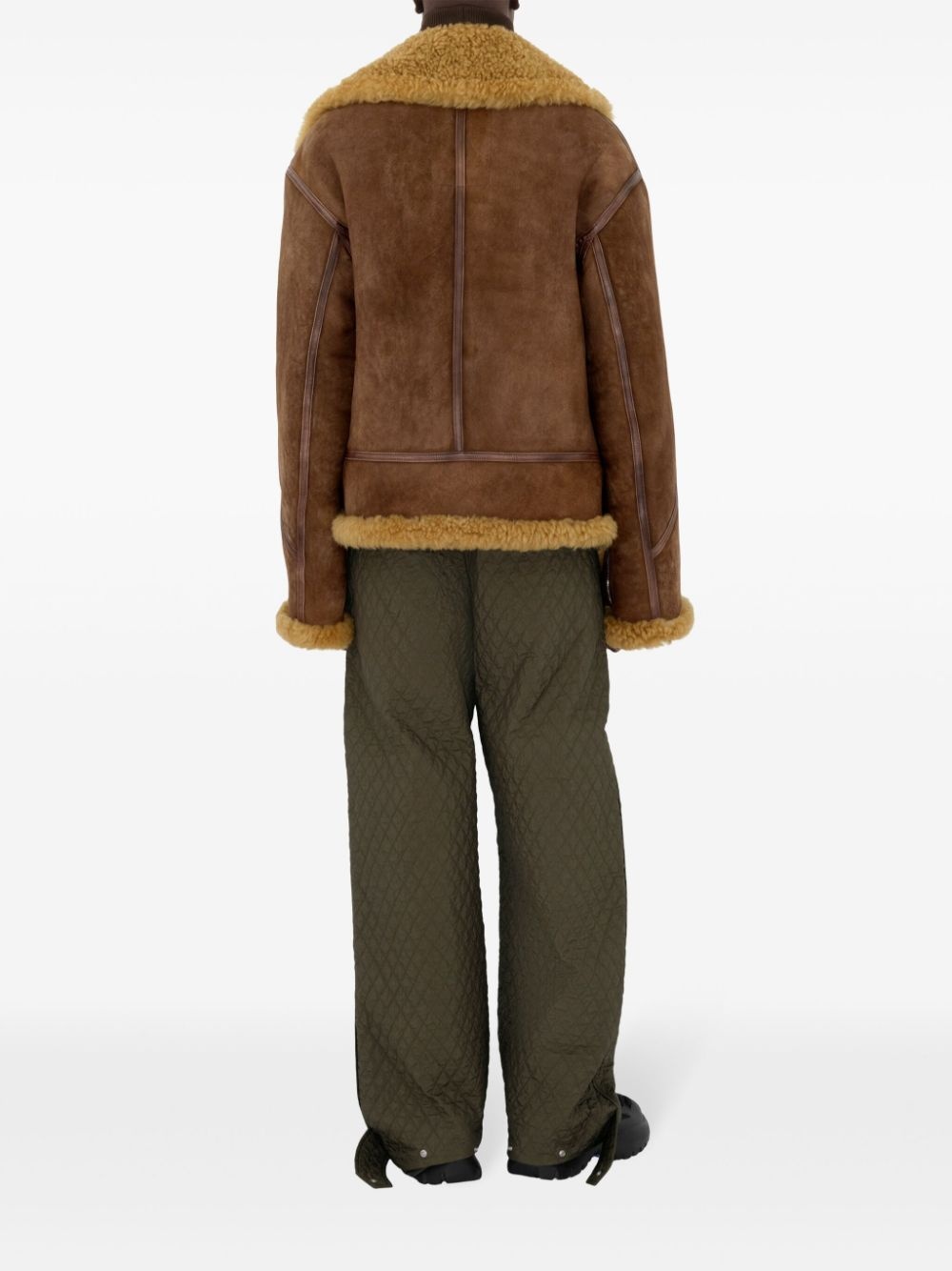 diamond-quilted pleat-detailing trousers - 4