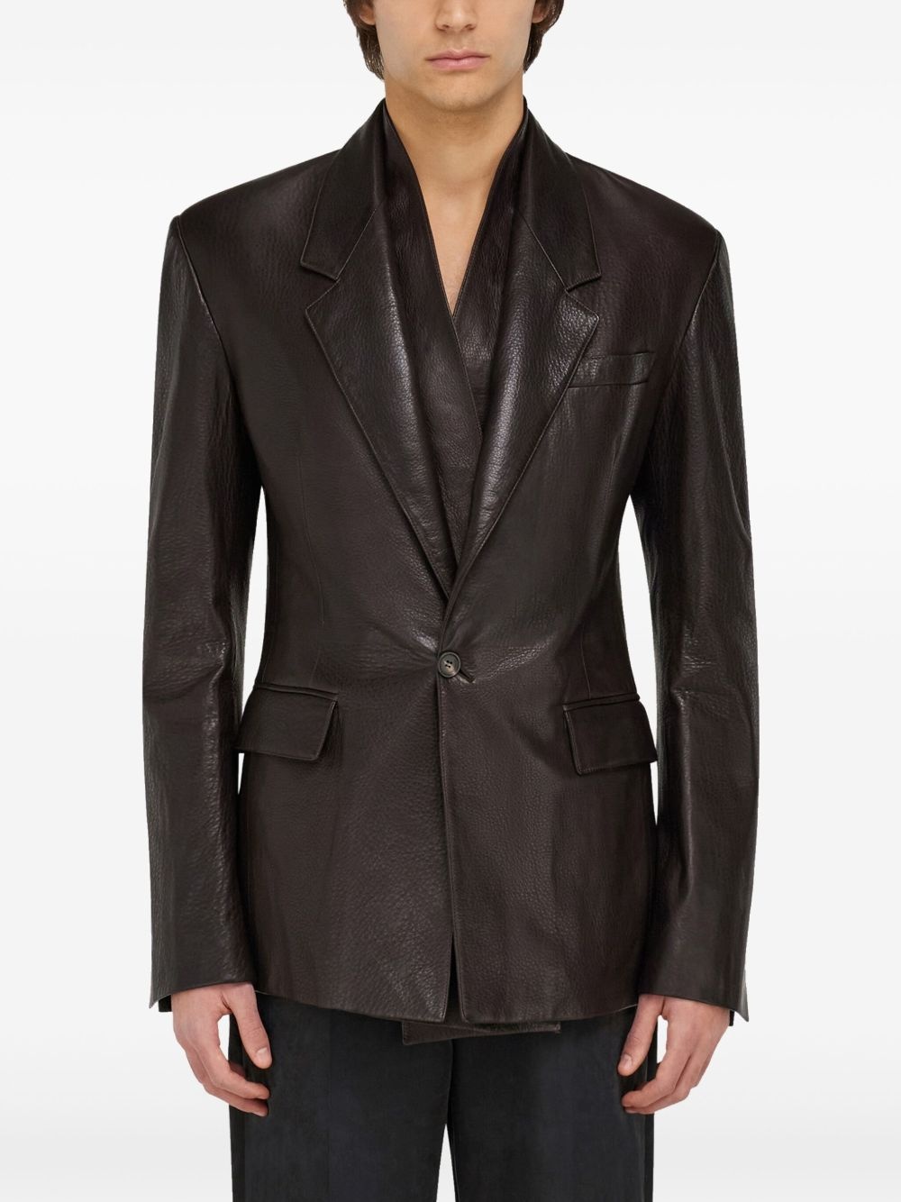 leather blazer - 3