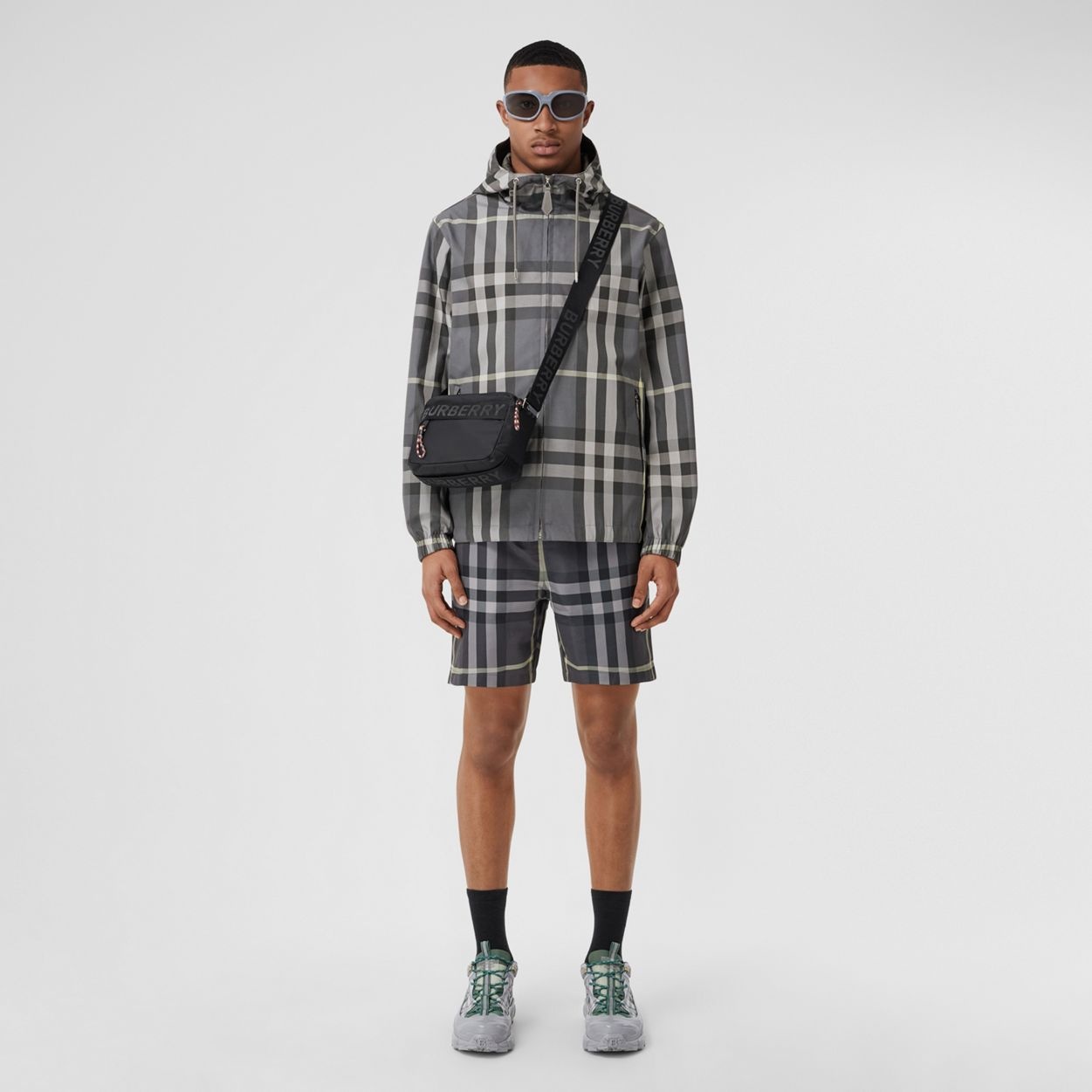 Reversible Check Cotton Blend Hooded Jacket - 1