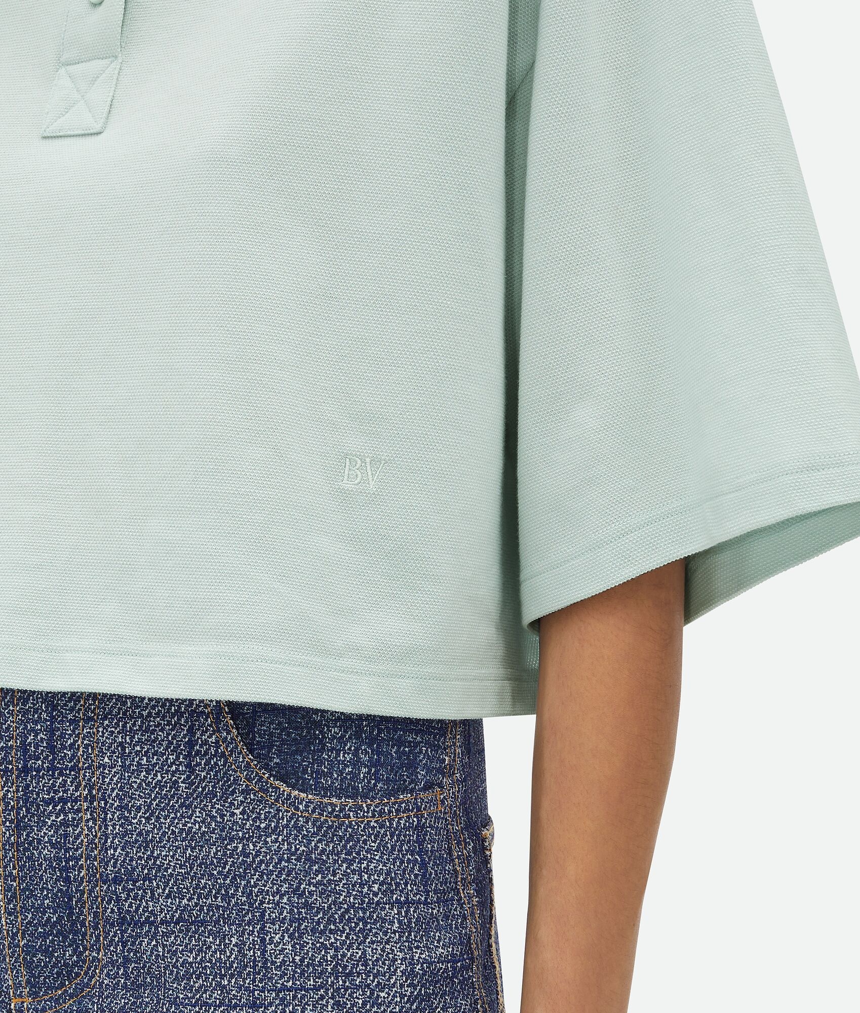 Cropped Cotton Piquet Polo - 4