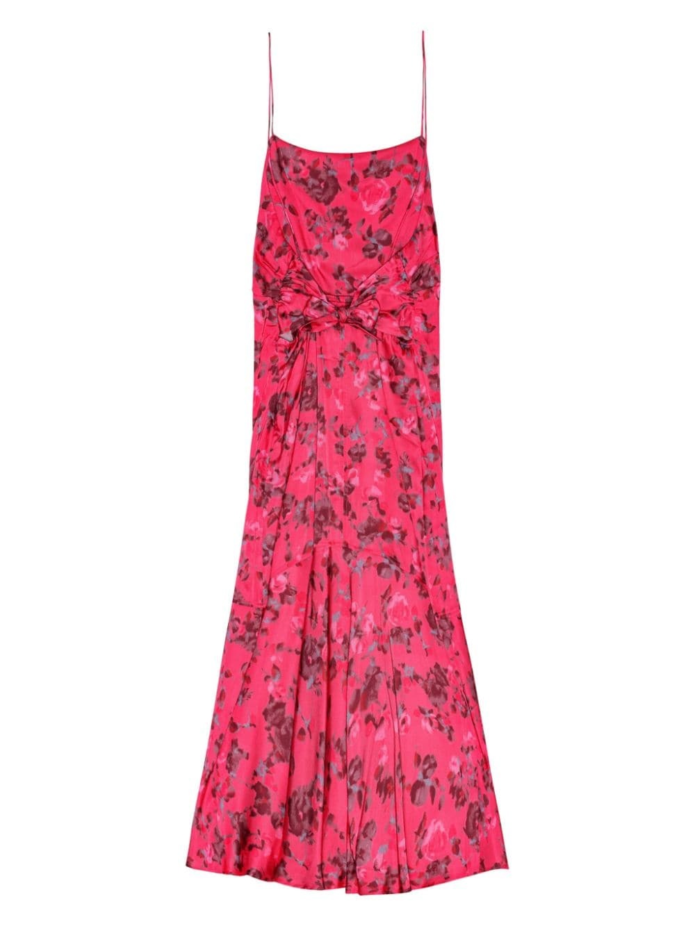 floral-print satin slip dress - 6