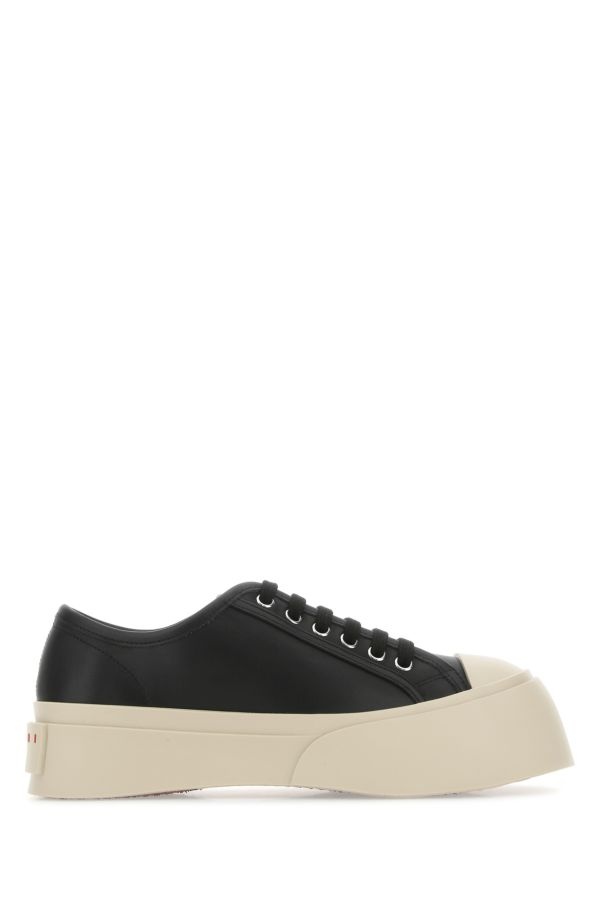 Black leather sneakers - 1