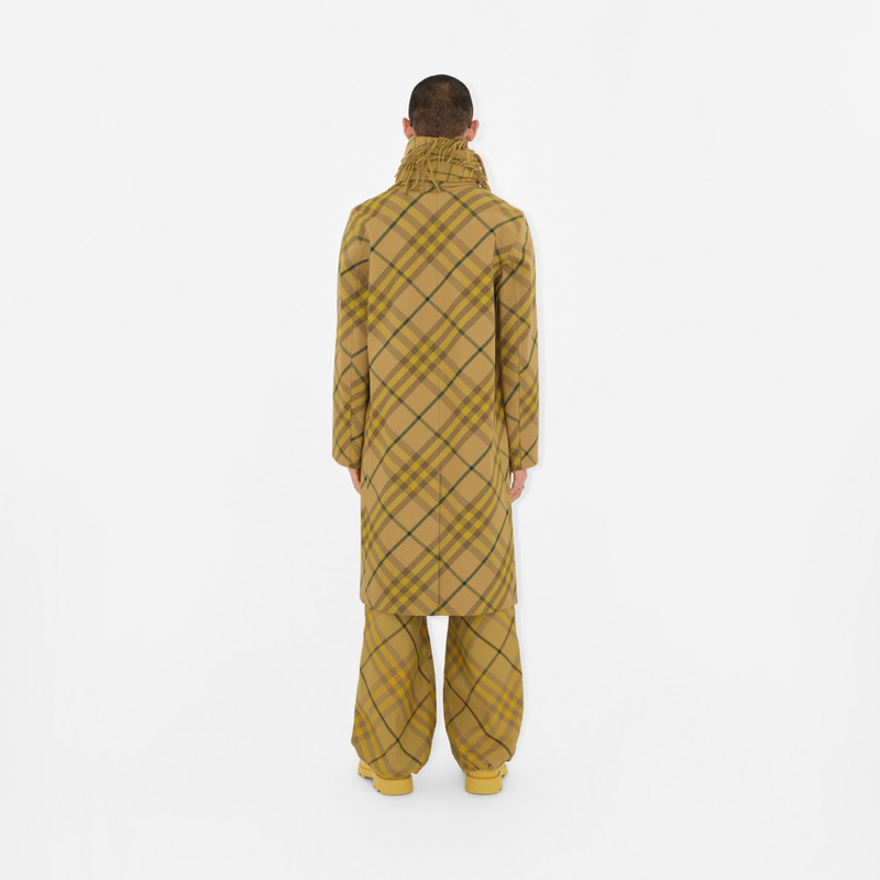 Long Check Wool Car Coat 4