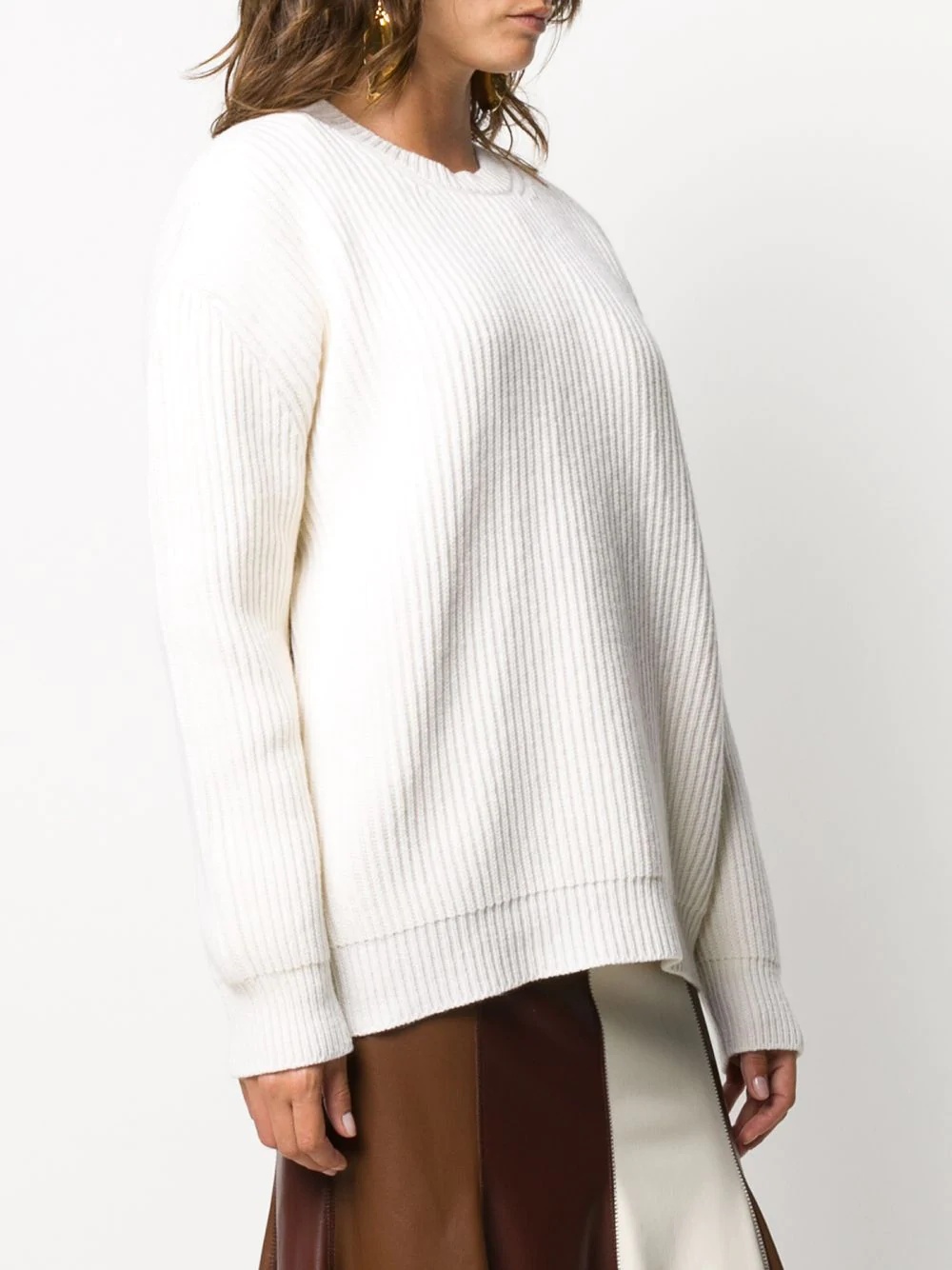 ribbed crew-neck jumper - 3