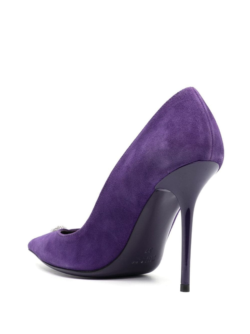 95mm Decollete suede heeled pumps 3