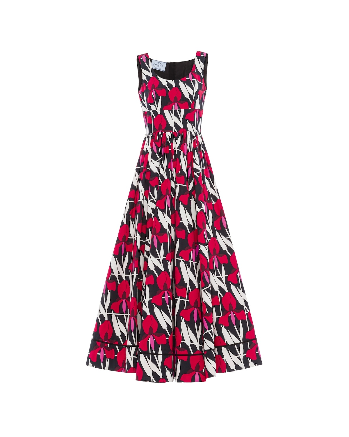 Printed poplin dress - 1