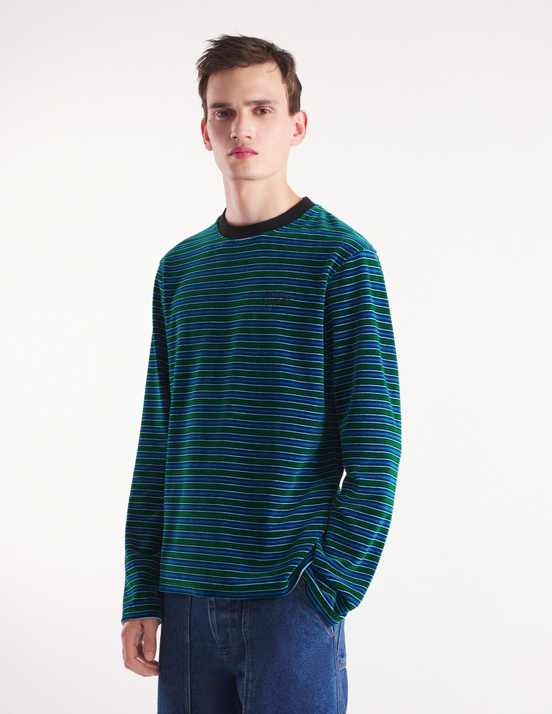 STRIPED VELVET LONG SLEEVES TEE-SHIRT 3