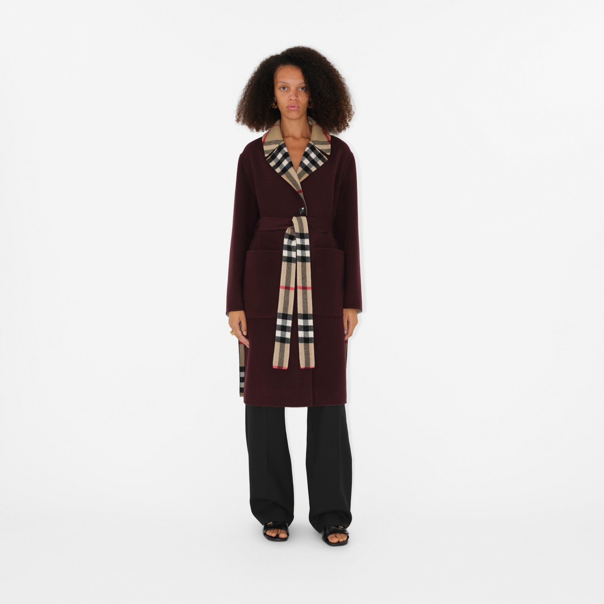 Check Wool Reversible Coat - 2