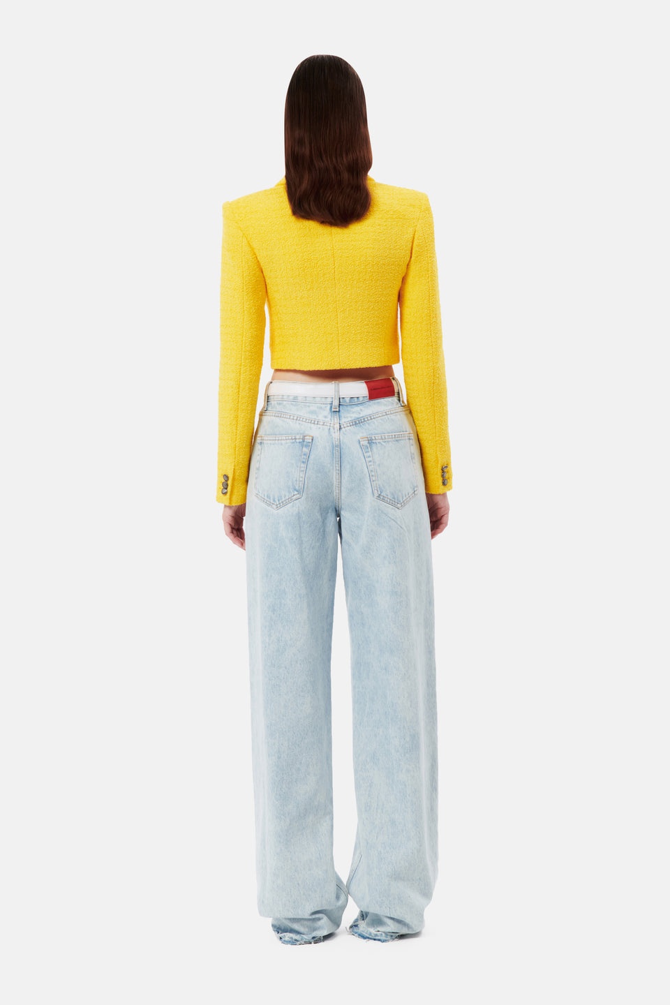 CHECKED TWEED BOUCLE CROPPED BOXY JACKET - 5