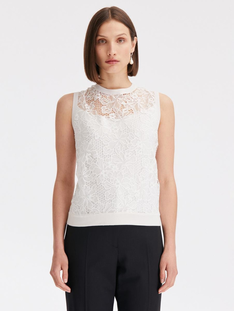 CHANTILLY LACE GUIPURE INSET TANK 1