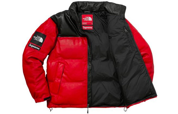 Supreme FW17 x The North Face Leather Nuptse Jacket 'Red' SUP-FW17-619 - 3