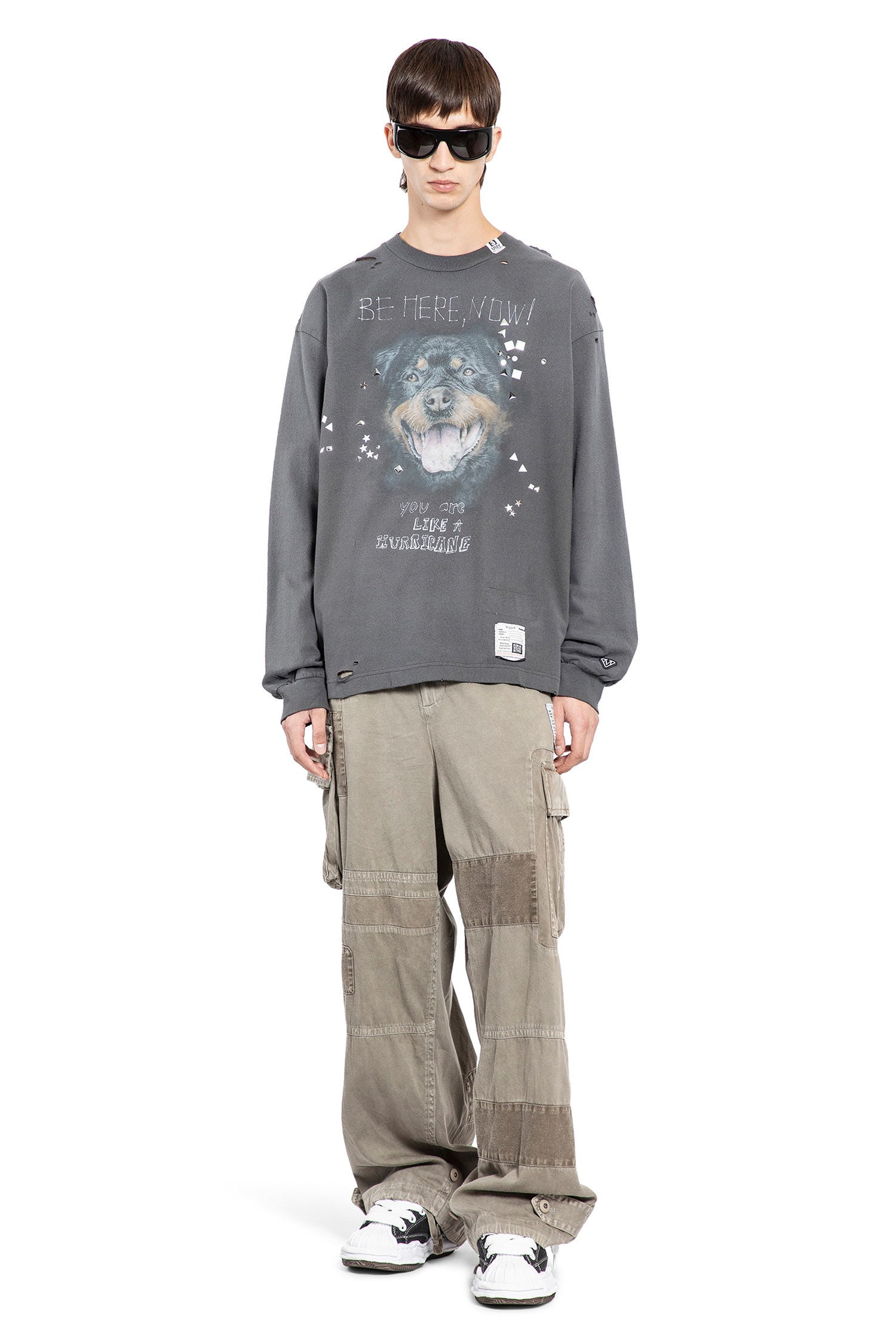 Embellished Distressed Long Sleeve Tee - 4